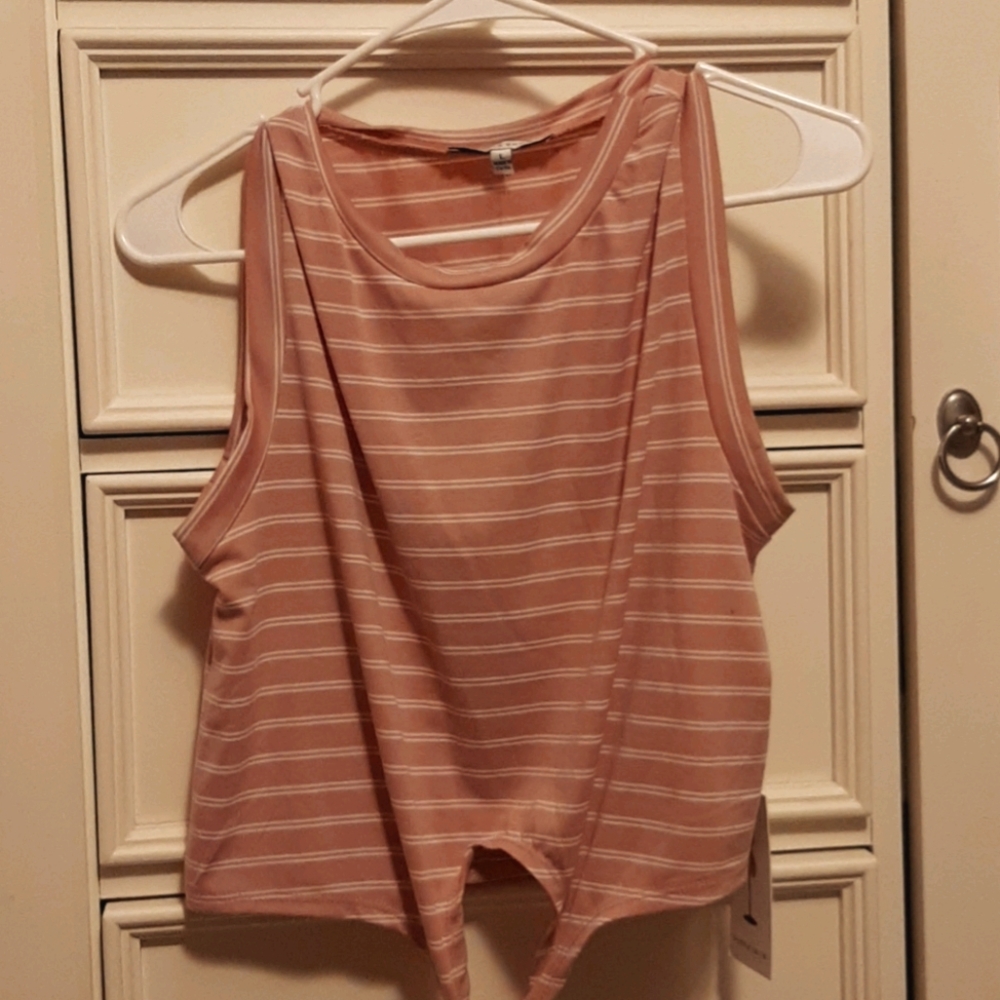 Peach white tank top